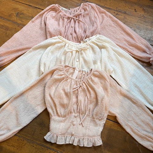 AURORAE SHIRRED BLOUSE